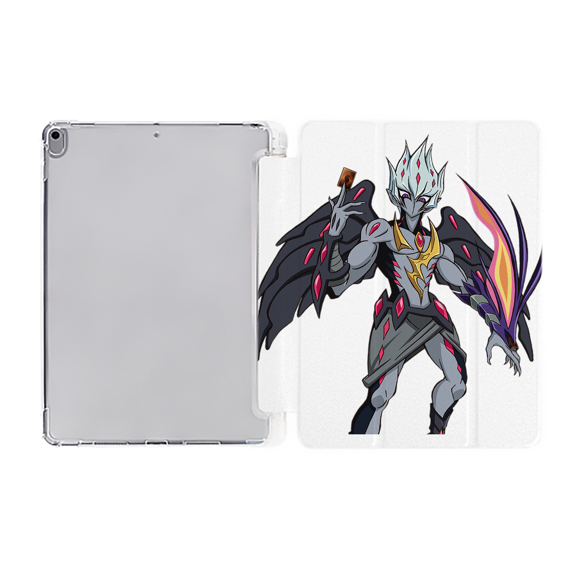 （画像用） 遊☆戯☆王 Yu-Gi-Oh! IPad ケース ペン収納付き 三つ折りスタンド PUレザー×シリコン 対応機種9.5/10.5/10.9インチ